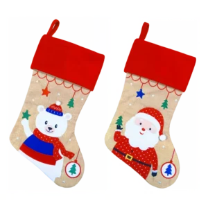 botte style lin naturel brodé 2ass de la marque NOEL EN FOLIE. Réf. NBDT201.